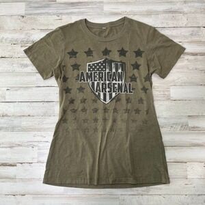 Y2k‎ American Grunge Affliction Olive Green Baby Tee Womens Size Small/Medium